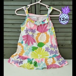 carter's 12m floral flutter sleeve tank dress